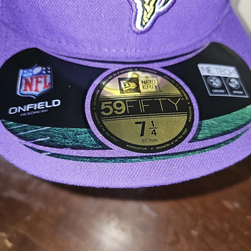 Minnesota Vikings New Era NFL On Field 59FIFTY Cap Purple Fitted Hat‎ Size 7 1/4